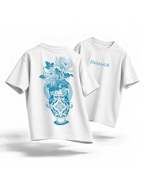 Polera JARRÓN CON CRISANTEMOS