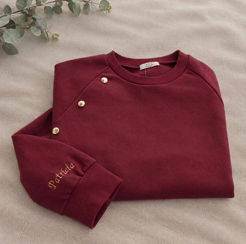 Camisola mulher cardada com 3 botões