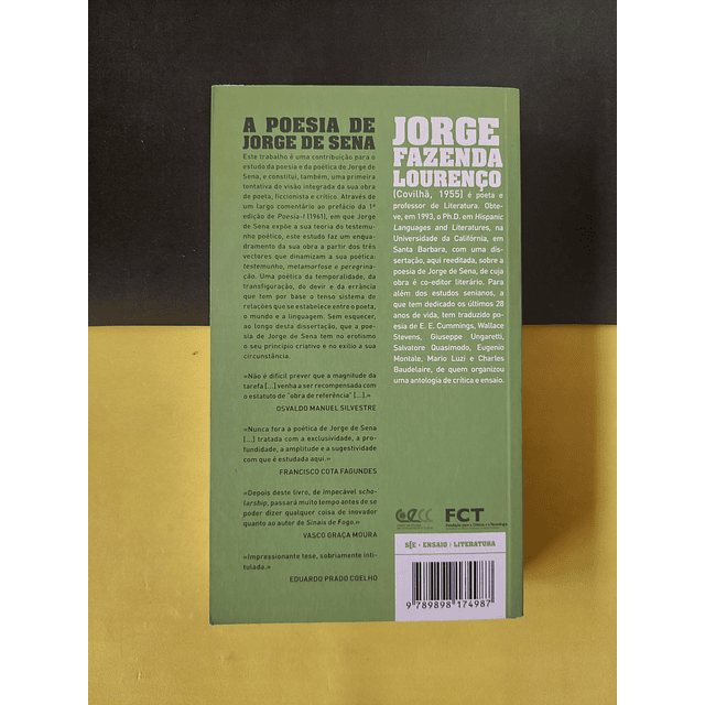 Jorge Fazenda Lourenço - A poesia de Jorge de Sena 