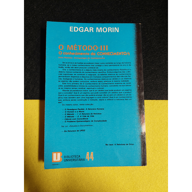 Edgar Morin - O método III, O conhecimento do conhecimento/1