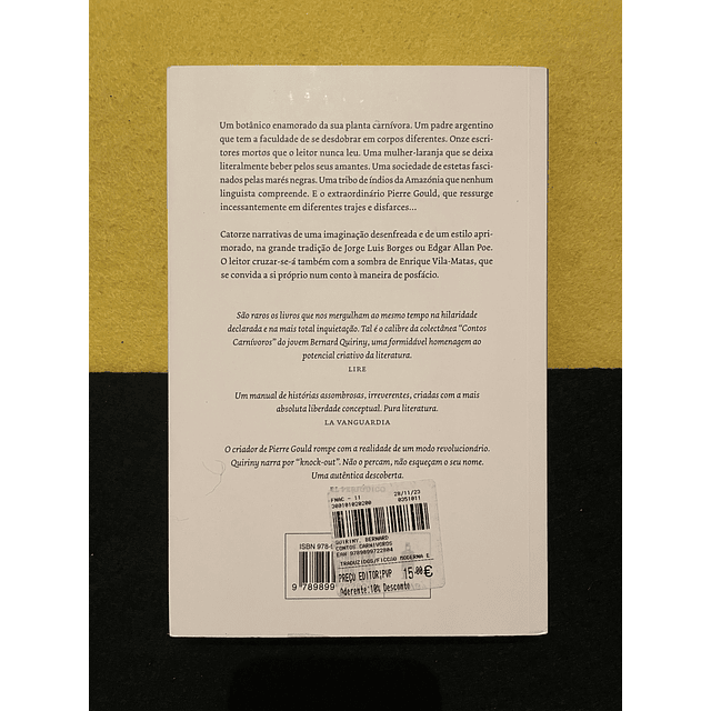 Bernard Quiriny - Contos Carnívoros 