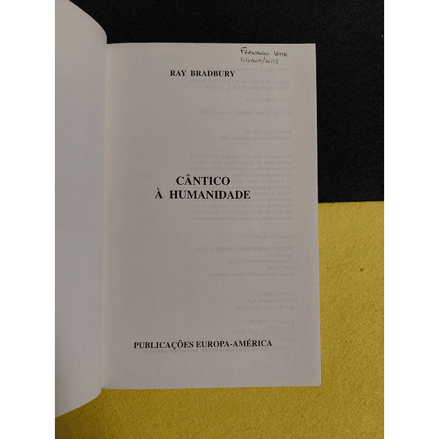 Ray Bradbury - Cântico à humanidade