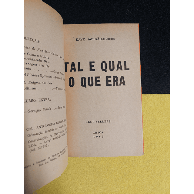 David Mourão - Ferreira - Tal e qual o que era