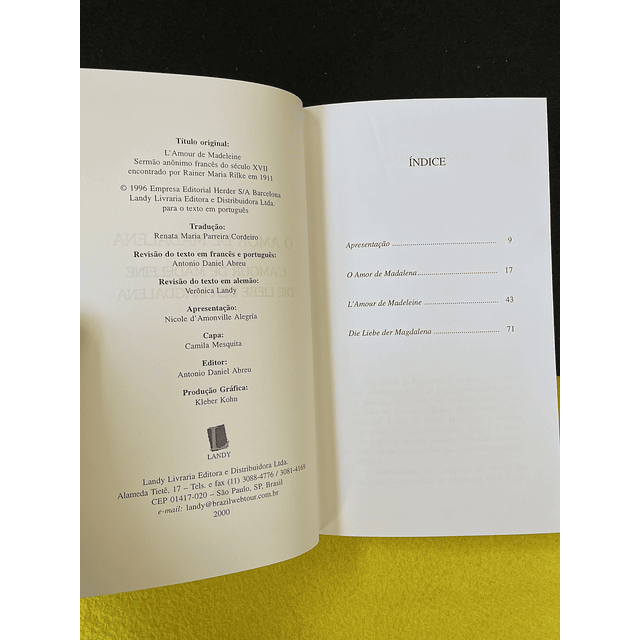 Rainer Maria Rilke - O amor de Madalena