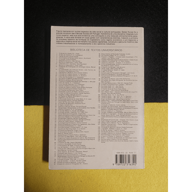 Adérito Sedas Nunes - História dos factos e das doutrinas sociais