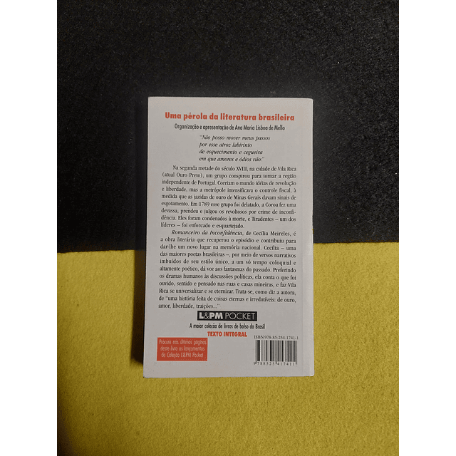 Cecília Meireles - Romanceiro da inconfidência. LIVRO DE BOLSO
