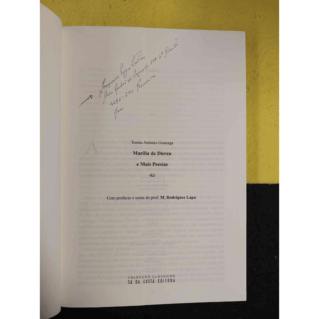Tomás António Gonzaga - Marília de Dirceu e mais poesias