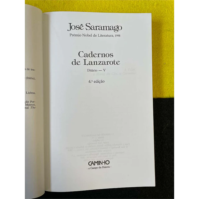 José Saramago - Cadernos de Lanzarote. Diário - V