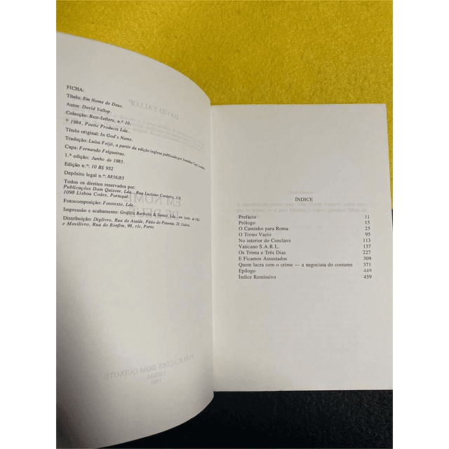 David Yallop - Em nome de deus: O assassínio do papa João Paulo I