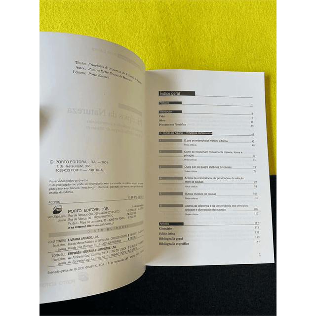 S. Tomás de Aquino - Princípios da natureza