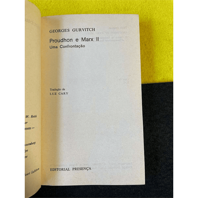 Georges Gurvitch - Proudhon e Marx II