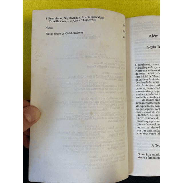 Seyla Benhabib, Drucilla Cornell - Feminismo como crítica da modernidade