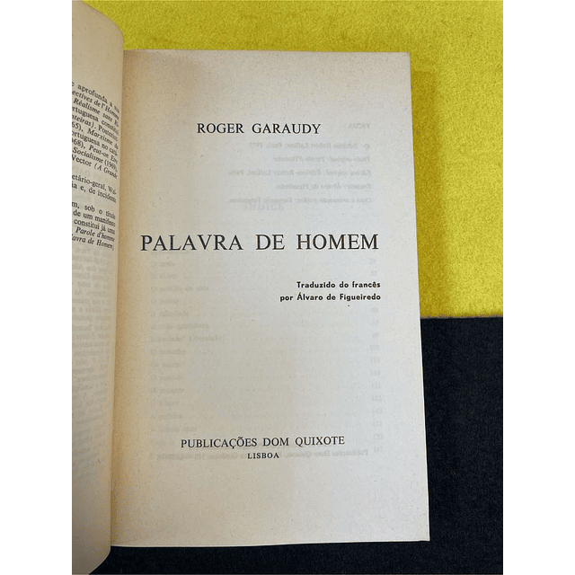 Roger Garaudy - Palavra de homem