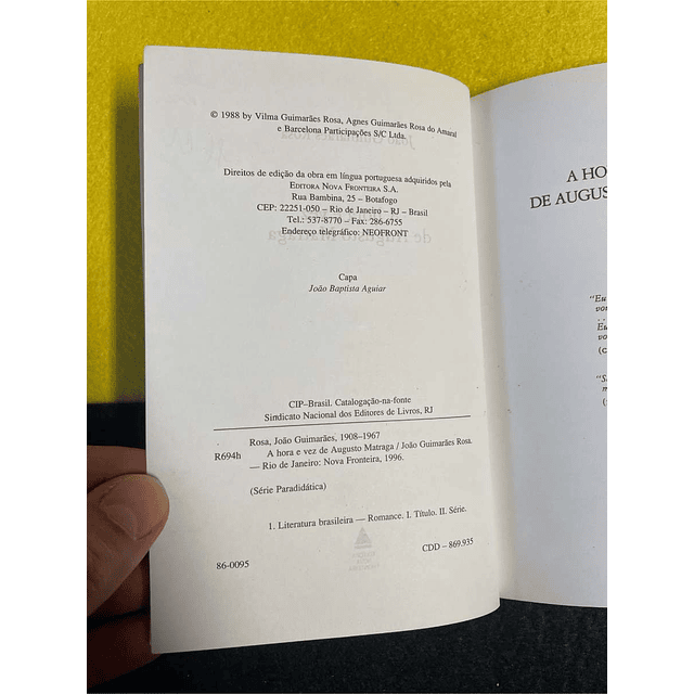 João Guimarães Rosa - A hora e a vez de Augusto Matraga. LIVRO DE BOLSO