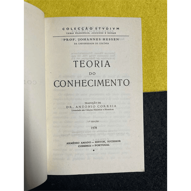 Prof. Johannes Hessen - Teoria do conhecimento. Volume 67