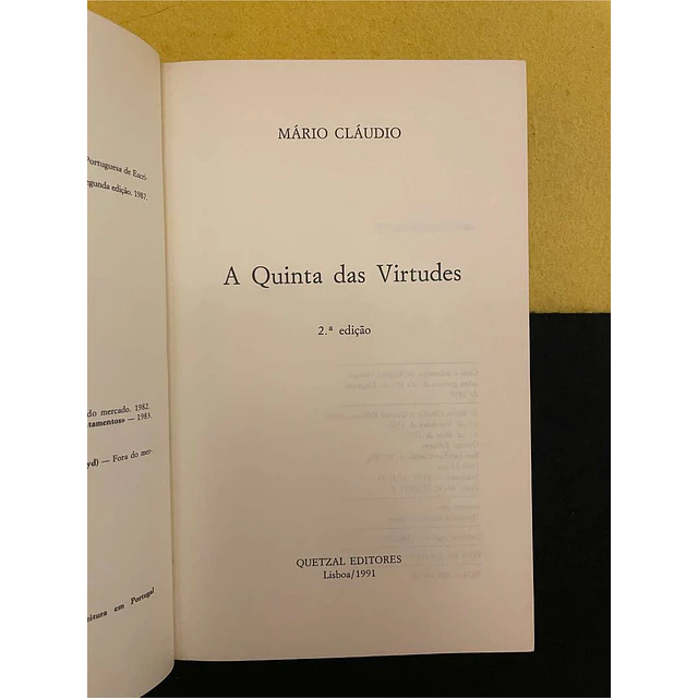 Mário Cláudio - A quinta das virtudes