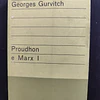 Georges Gurvitch - Proudhon e Marx. Volume I. LIVRO DE BOLSO