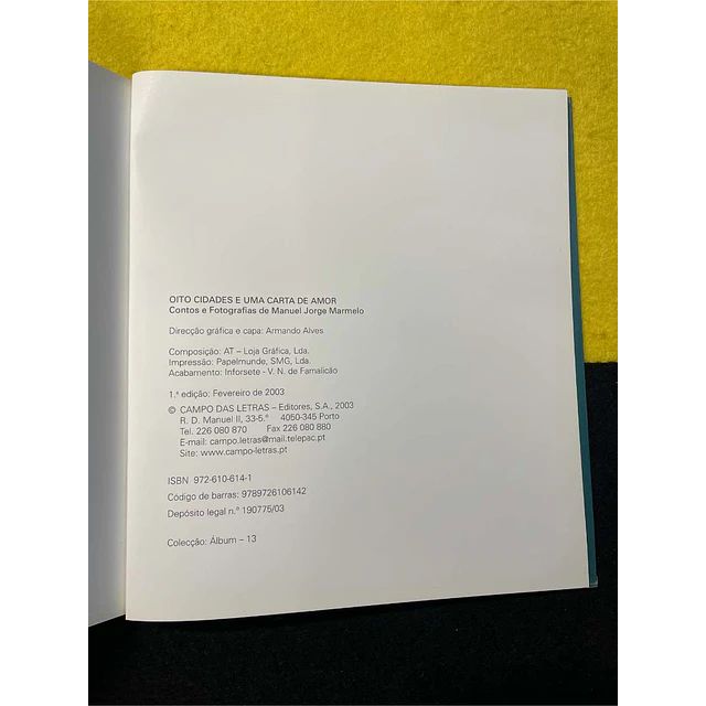 Manuel Jorge Marmelo - Oito cidades e uma carta de amor