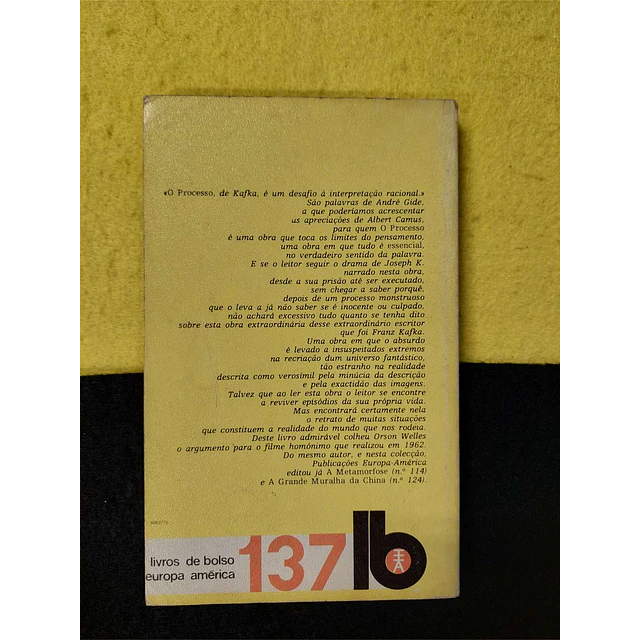 Kafka - O processo. Nº 137. LIVRO DE BOLSO