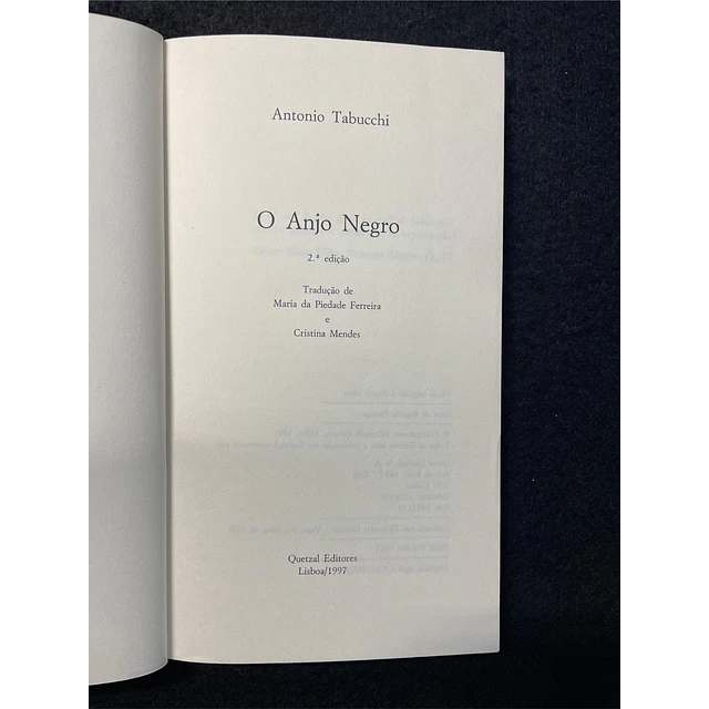 Antonio Tabucchi - O Anjo Negro