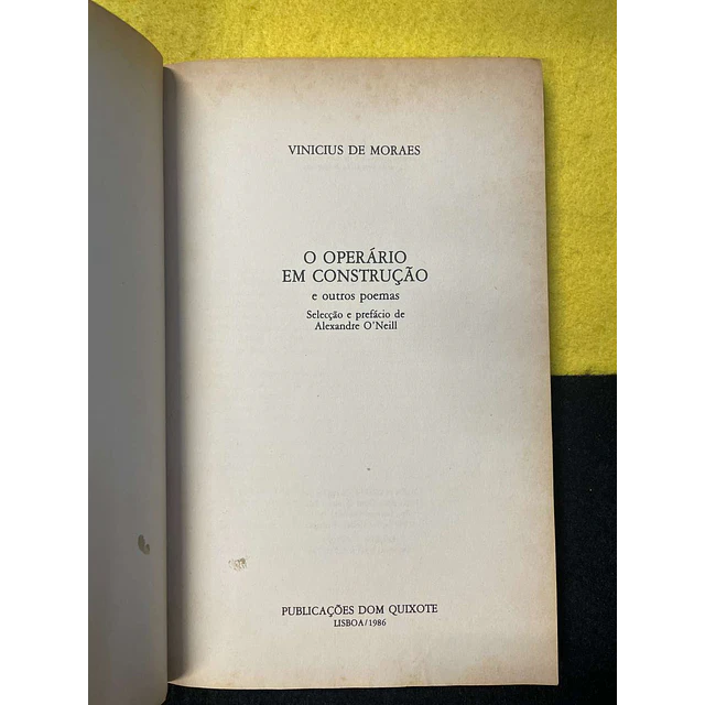 Vinicius de Moraes - O operário em construção