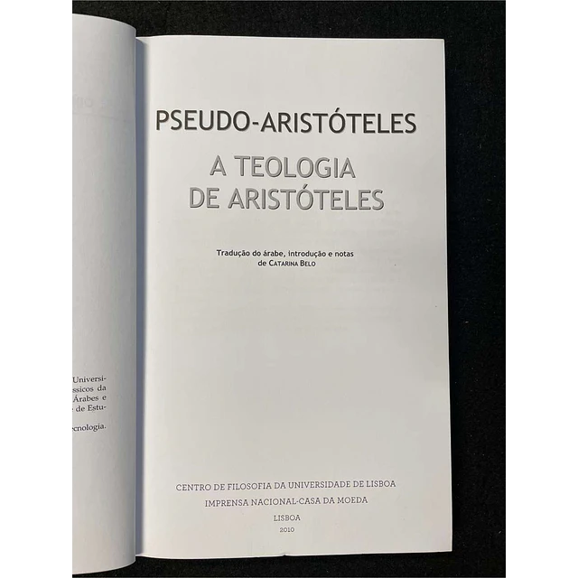 Aristóteles - Obras completas: A teologia de Aristóteles