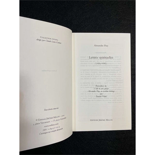 Alexandre Piny - Lettres Spirituelles: 1683/86