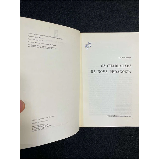 Lucien Morin - Os charlatães da nova pedagogia