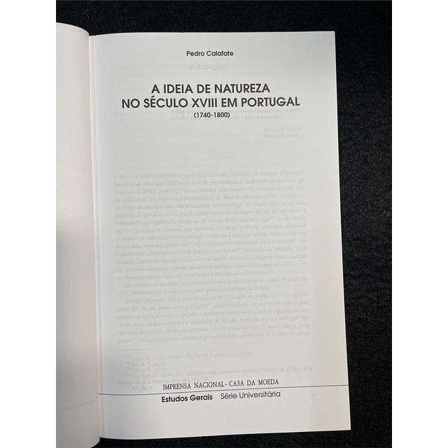 Pedro Calafate - A Ideia de natureza no século XVIII em Portugal