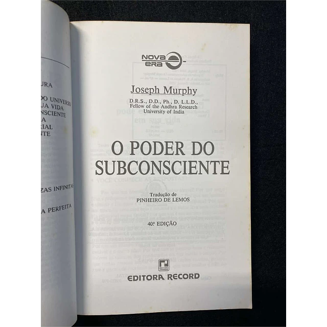 Dr. Joseph Murphy - O poder do subconsciente