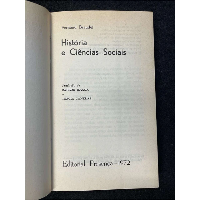 Fernand Braudel - História e ciências sociais