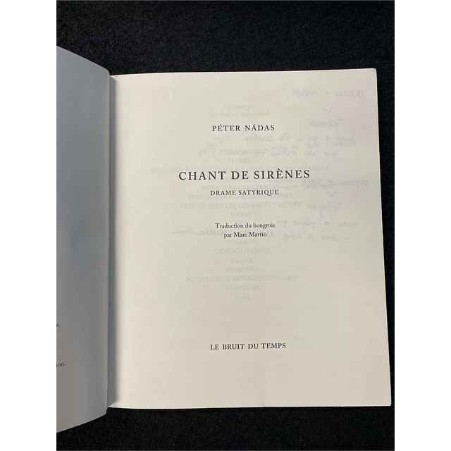 Péter Nádas - Chant de Sirènes