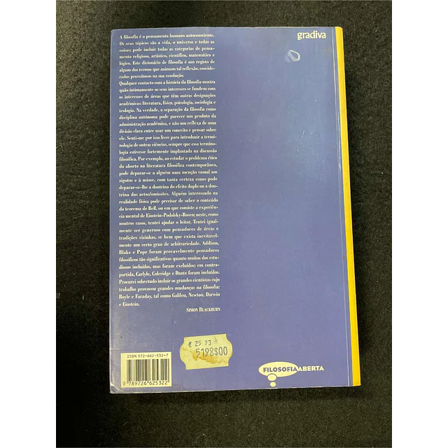 Simon Blackburn - Dicionário de filosofia