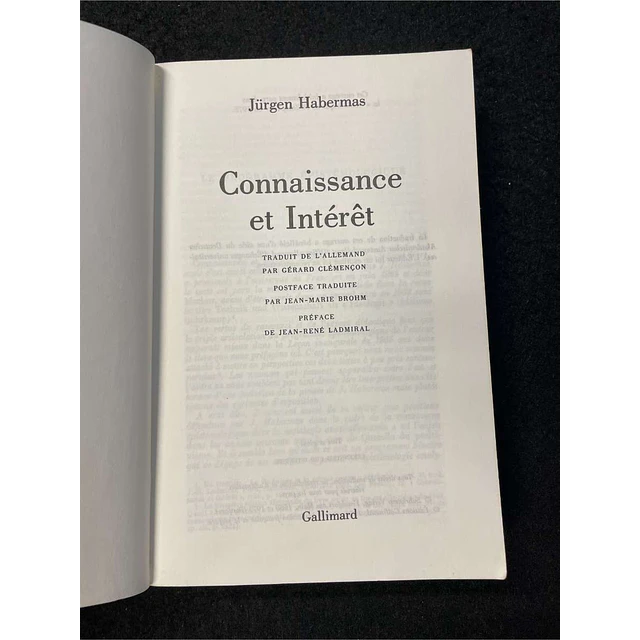 Jurgen Habermas - Connaissance et intérêt. Volume 38