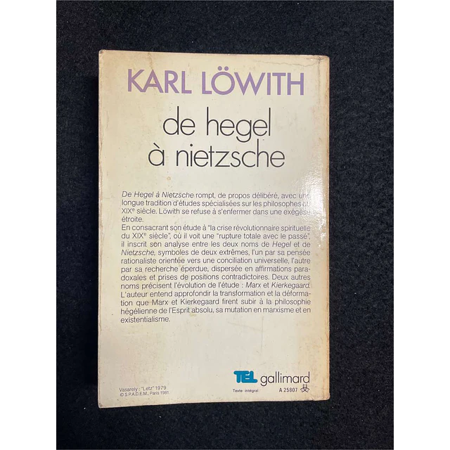 Karl Lowith - De hegel à nietzsche