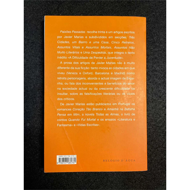 Javier Marías - Paixões passadas