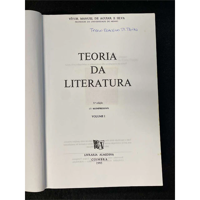 Vitor Manuel de Aguiar e Silva - Teoria da literatura