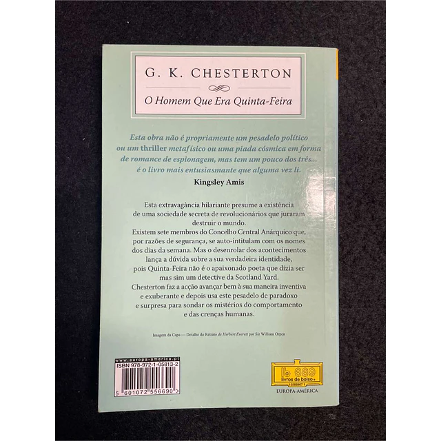 G. K. Chesterton - O homem que era quinta-feira. LIVRO DE BOLSO