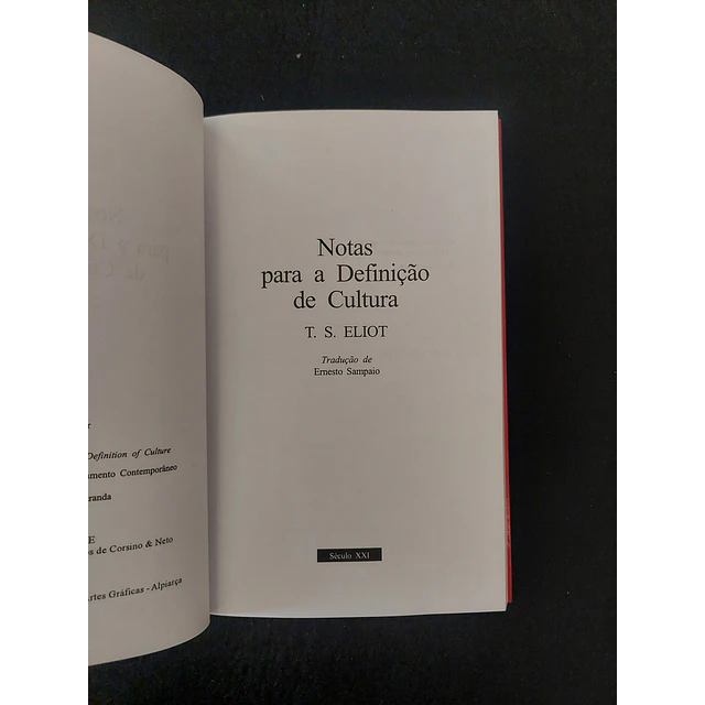 T. S. Eliot - Notas para uma definição de cultura
