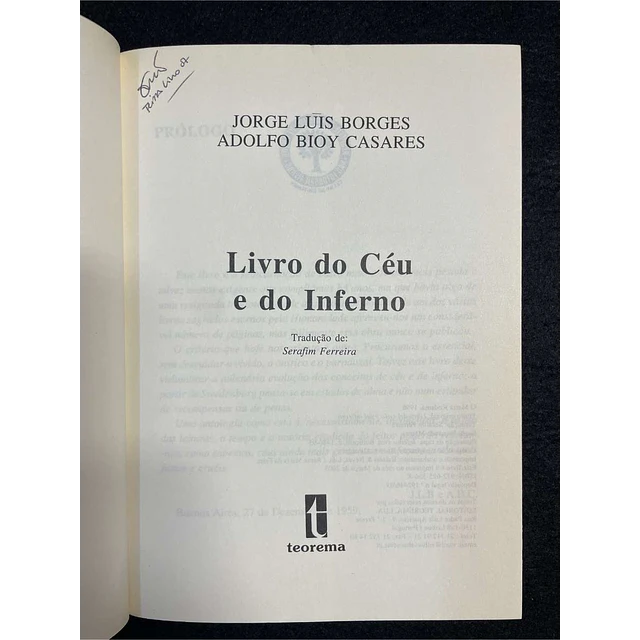 J. L. Borges, Bioy Casares - Livro do céu e do inferno