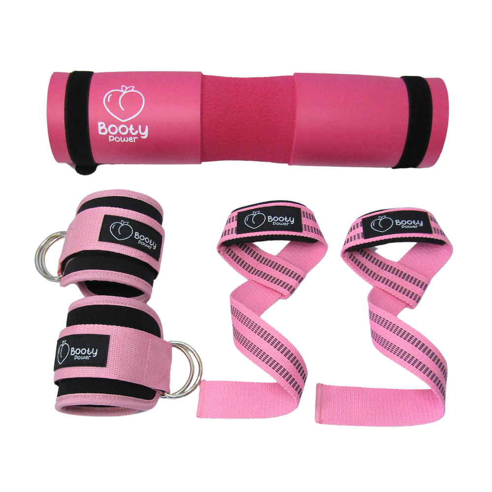 Kit de entrenamiento ProFit Comfort - Straps para Gym, Tobilleras para Polea y Almohadilla para Pesas