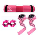 Kit de entrenamiento Pro Lifter - Straps para Gym, Almohadilla para Pesas y seguro para barra olimpica