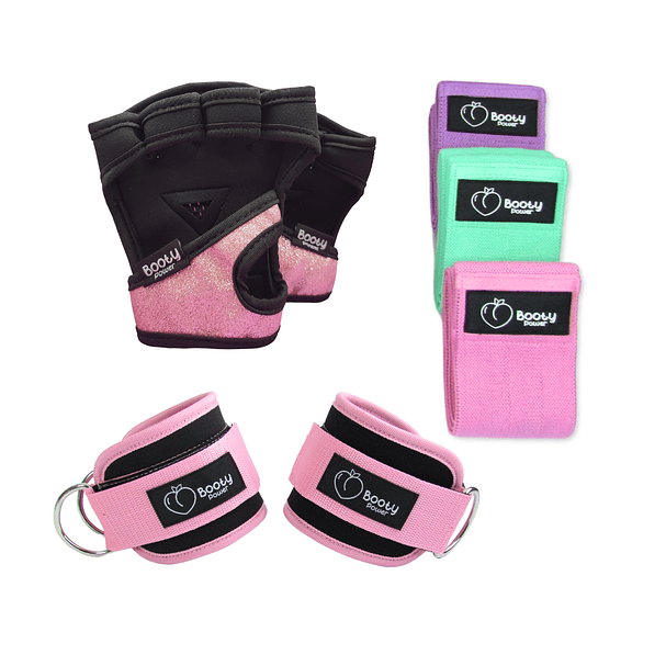 Kit de gimnasio I'm Just a Girl - Guantes de gym, tobilleras y bandas 1
