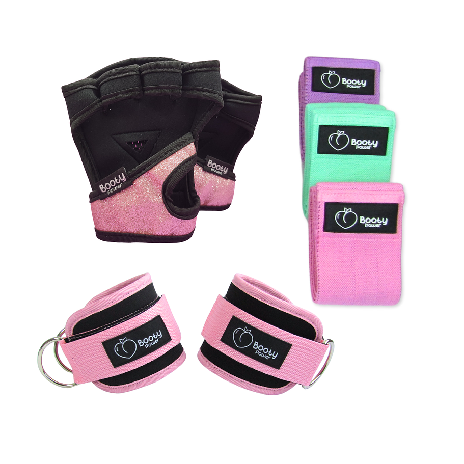 Kit de gimnasio I'm Just a Girl - Guantes de gym, tobilleras y bandas 1