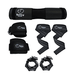 Kit de accesorios de gimnasio GymRat Straps, Tobilleras, Almohadilla y Collarines