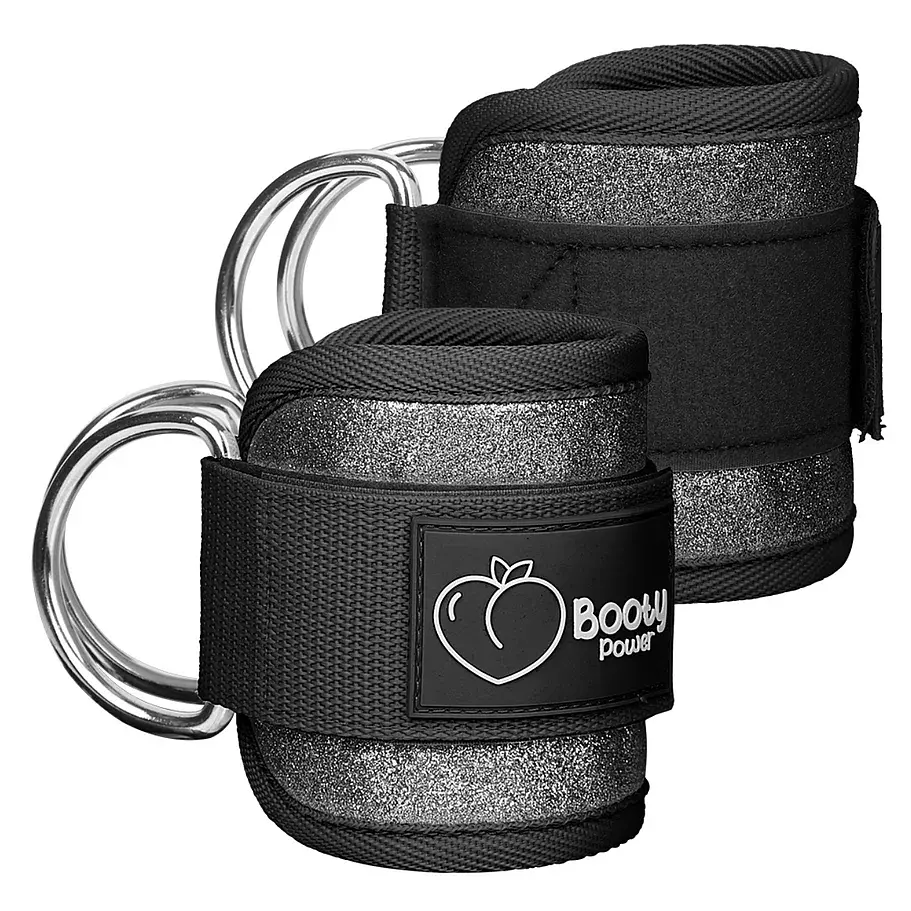 Pack Esencial GlitterFit │Guantes, Tobilleras y Straps Glitter Negro  7