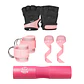 Pack Esenciales  Gym │ Almohadilla, Guantes, Tobilleras y Straps Glitter Rosa  - Miniatura 1