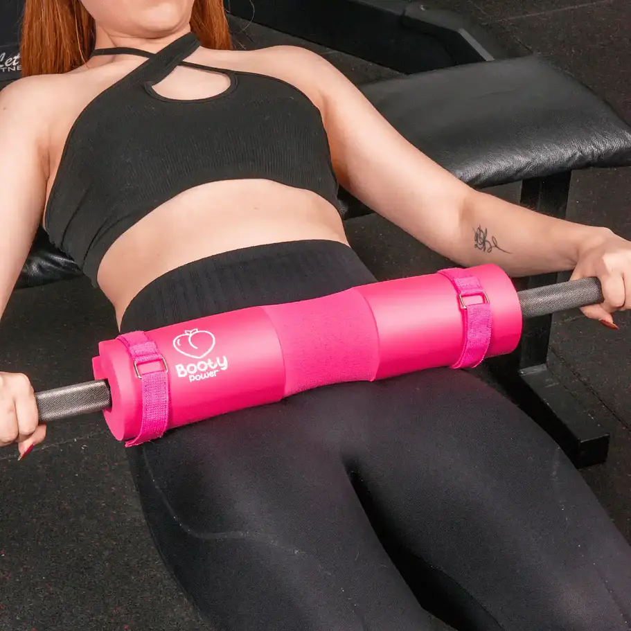 Pack Esenciales  Gym │ Almohadilla, Guantes, Tobilleras y Straps Glitter Rosa  5