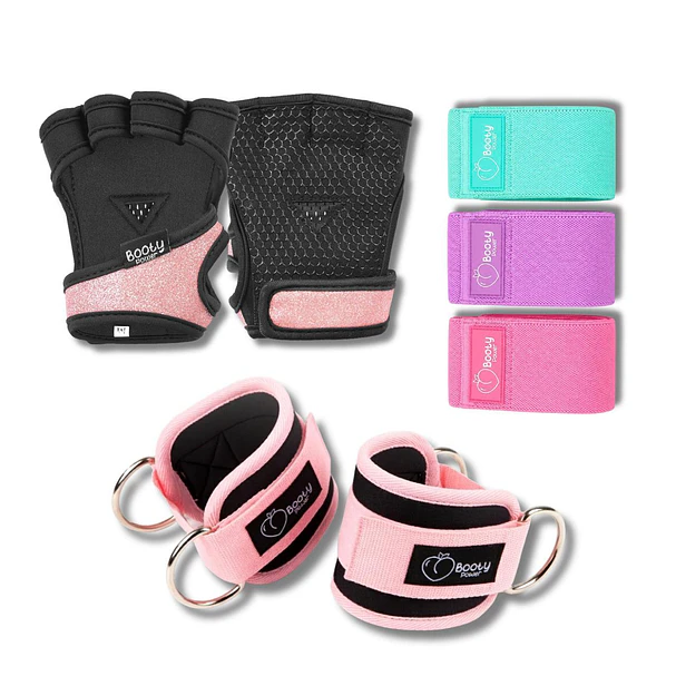 Kit de gimnasio I'm Just a Girl - Guantes de gym, tobilleras y bandas 1