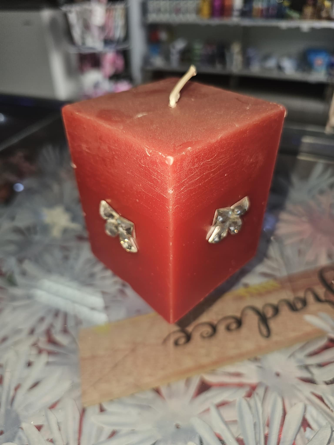 Vela Quadrada Decorativa Artesanal 3